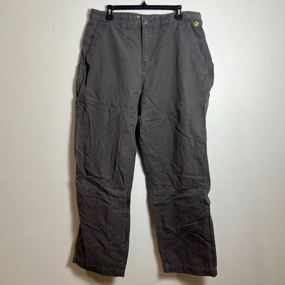 Y2K North Face Pants 36 Gray A5 Series Wide Leg Big Pockets Canvas Cotton Tough - Picture 1 of 7
